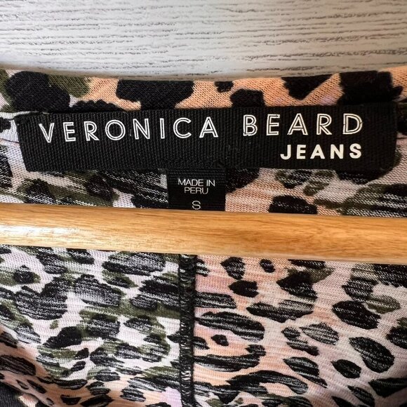 Veronica Beard Shirt Womens Size Small Colorful Leopard Print 100% Pima Cotton - Picture 2 of 10